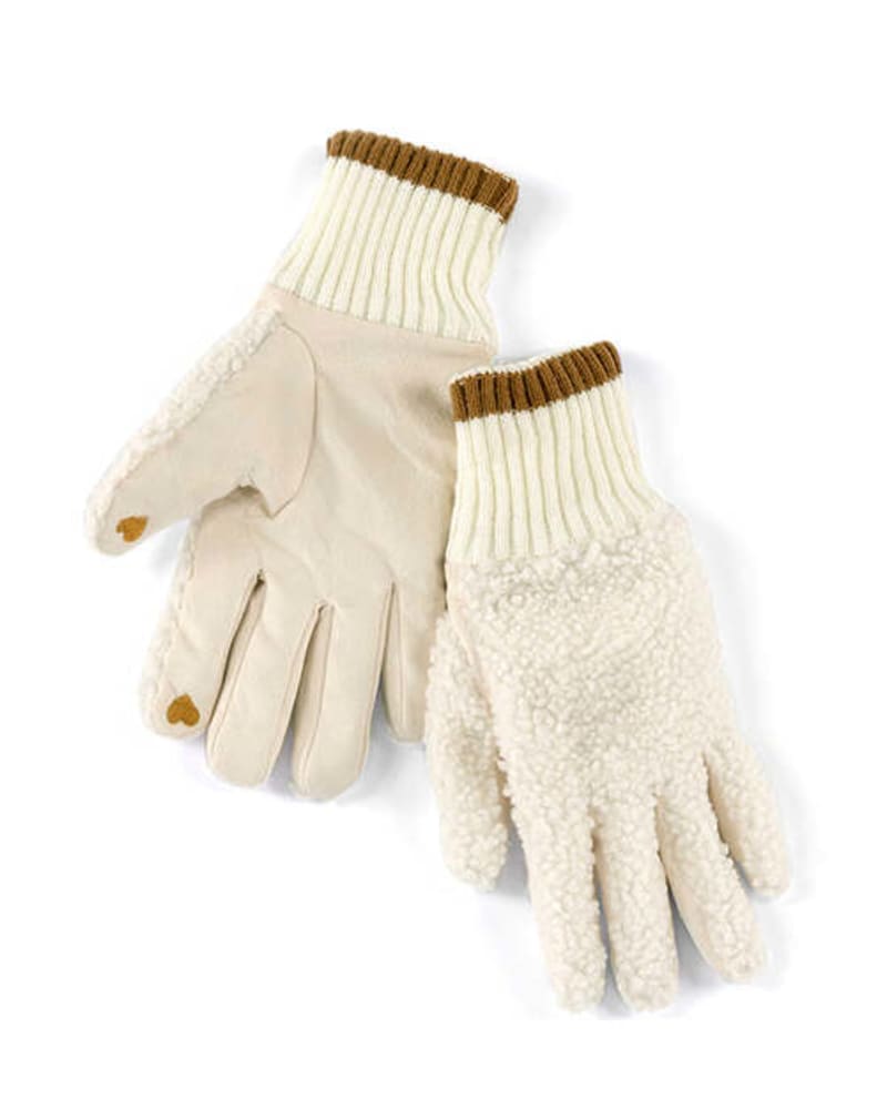 Front of a size None Jude Touchscreen Gloves in Ivory by Shiraleah. | dia_product_style_image_id:242971